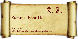 Kurutz Henrik névjegykártya